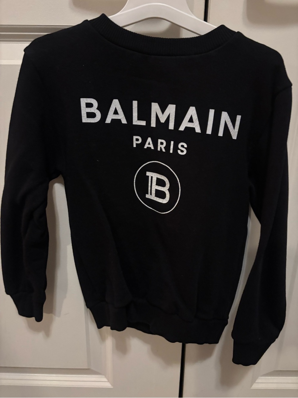 Balmain Black Sweatshirt with White Logo Patch